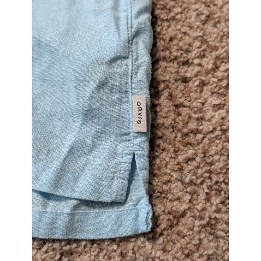 Orvis women’s Linen Blend blouse/shirt, XL; Lightweight, Breathable, Blue/Teal - Picture 6 of 9
